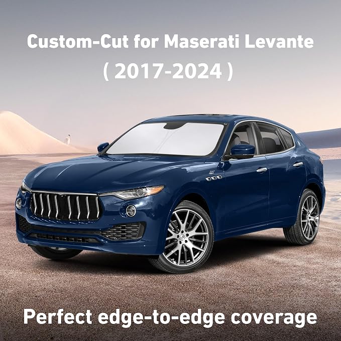 EcoNour Windshield Sunshade Compatible for Maserati Levante 2017-2022 2023 2024, Sun Visor for Front Windshield & Window Sun Shade Cover, UV Heat Blocker & Protector, Car Accessories - Image 2