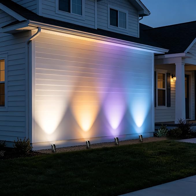 RGBCW Smart Outdoor Landscape Lighting, 6 Pack Outdoor Spot Lights with Transformer, WiFi+Bluetooth App Control Garden Path Lights, Low Voltage IP65 Waterproof for Yard Walkway Plants Trees - Image 7