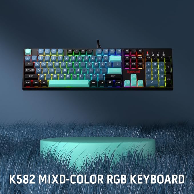 Redragon K582 SE Wired RGB Mechanical Gaming Keyboard, 104-Key, PBT Keycaps | 16.8M Color Immersive eSports Lighting Vibe, Quiet Keystrokes w/ Sound-Absorbing Foam, N-Key Rollover, Customize Software - Image 9