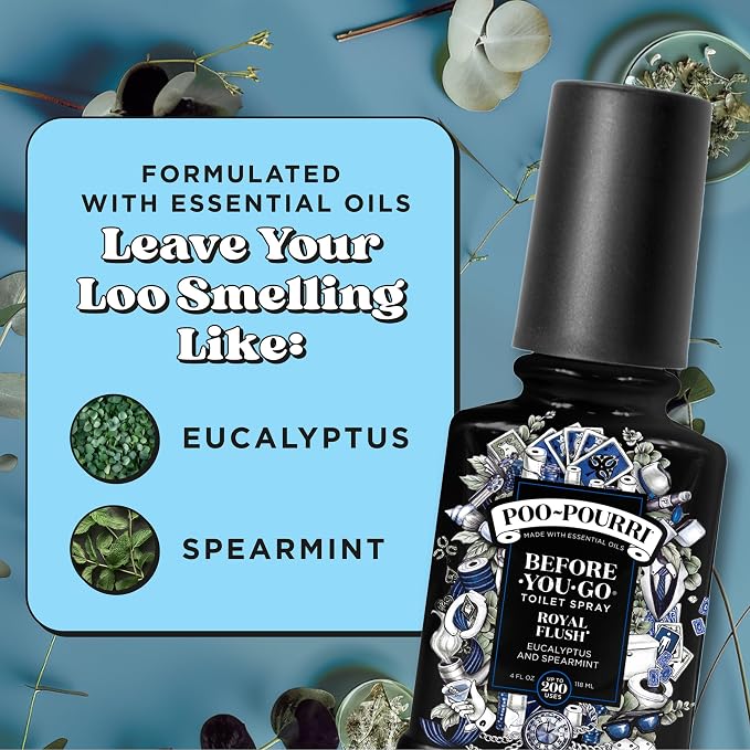Poo-Pourri Before-You-Go Toilet Spray, Royal Flush, 2 Fl Oz - Eucalyptus and Spearmint - Image 6