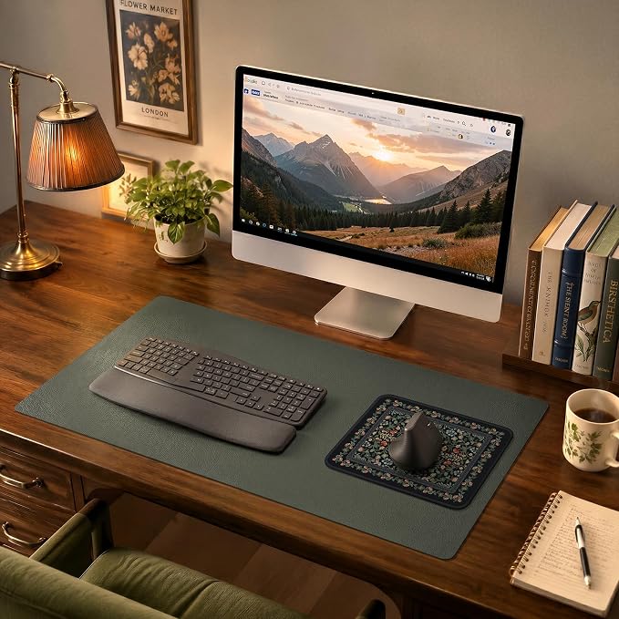 iCasso Aesthetic Small Mouse Pad, 9.5x7.9in,Home Office, Black Floral | Mini Portable Travel Mousepad, Anti-Slip and Comfortable Cloth Mouse Mat with Stitched Edges for Computer, Home - Image 9