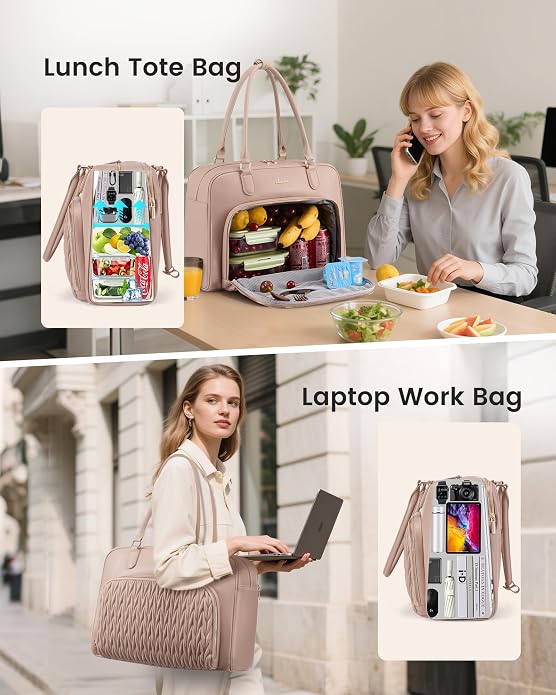 LOVEVOOK Tote Bag for Women,Light Puffer Tote Bag with Multi-pockets,Stylish Carry on Laptop Bags for Daily,Travel,Work,Gym - Image 5