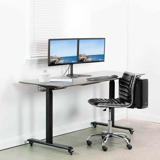 VIVO Dual 13 to 30 inch Monitor Free-Standing Mount, Fully Adjustable Desk Stand, Holds 2 Flat or Curved Display Screens, STAND-V102F - Image 9