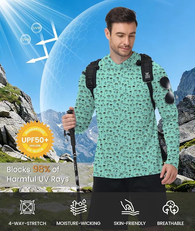 ZITY Men's Sun Protection Shirts Long Sleeve Rash Guard Hoodie UV UPF 50+ Fishing Running Athletic Sweatshirts - Image 3