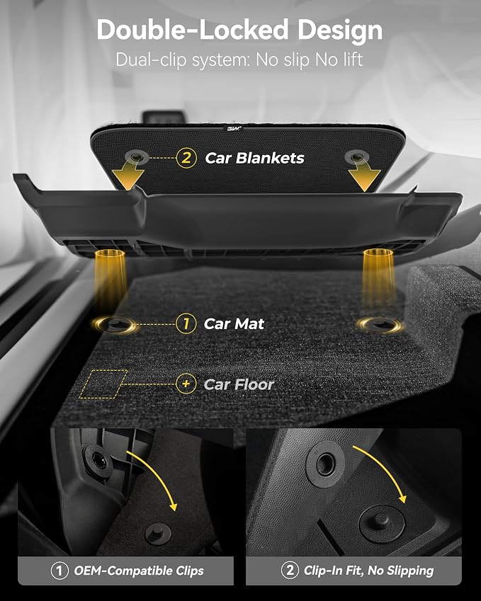 3W Floor Mats & Carpets (1st and 2nd Rows) Fit for Ford Bronco Sport 2021-2025 All Weather TPE Car Accessories Custom Fit Full Set Ford Bronco Sport Car Mats (Not for Bronco & Rubberized Floor) - Image 3