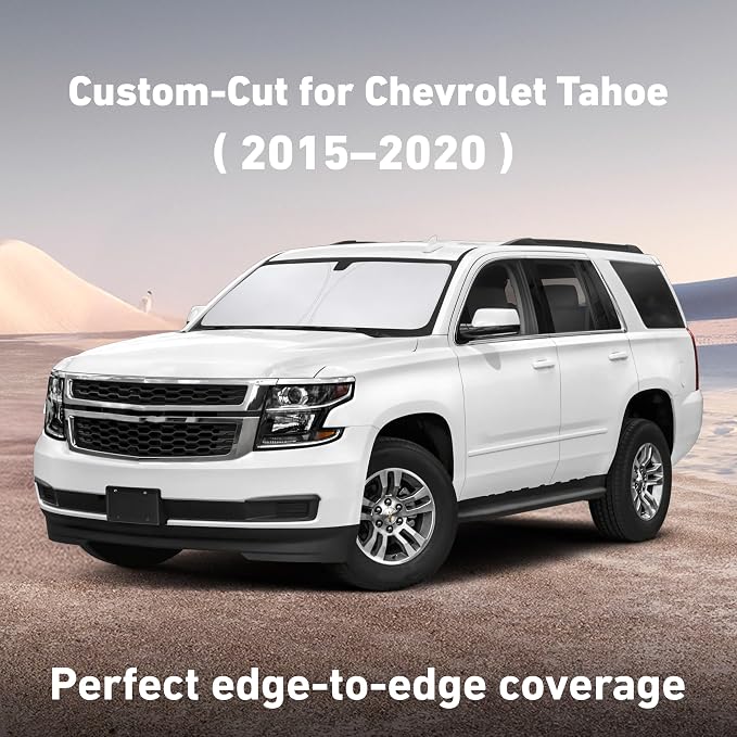 EcoNour Windshield Sunshade Compatible for Chevrolet Tahoe/GMC Yukon 2015-2018 2019 2020, Sun Visor for Front Windshield & Window Sun Shade Cover, UV Heat Blocker & Protector, Car Accessories - Image 2