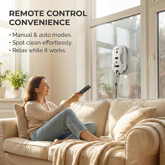 Automatic Window Cleaning Robot, Window Cleaner Robot Auto Dual Spray, 2026 Model Robot Limpia Vidrios AI Path Planning, 3000Pa Suction, Remote Control, Edge Detection for Streak-Free Glass - SS1 - Image 8