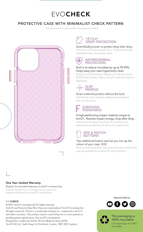 tech21 Evo Check for Apple iPhone 11 Pro - Germ Fighting Antimicrobial Phone Case with 12 ft. Drop Protection - Image 10