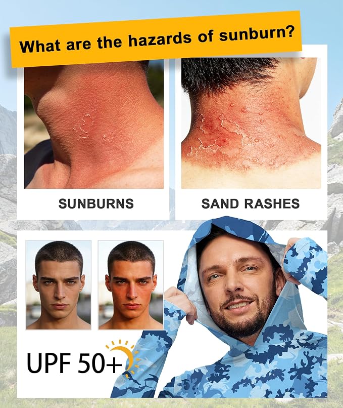 ZITY Men's Sun Protection Shirts Long Sleeve Rash Guard Hoodie UV UPF 50+ Fishing Running Athletic Sweatshirts - Image 4