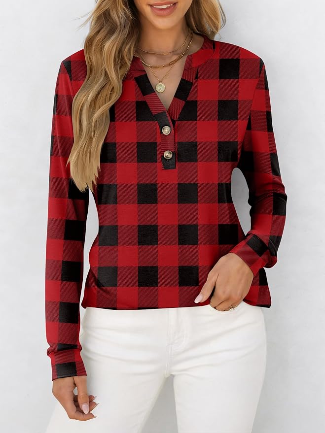 ANRABESS Women's Long Sleeve Shirts 2026 Spring Fashion Dressy Casual Tops Trendy Henley Blouses Cute Work Outfits Clothes - Image 3