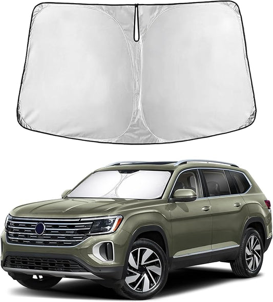 EcoNour Windshield Sunshade Compatible for Volkswagen VW Atlas 2018-2023 2024 2025 2026, Sun Visor for Front Windshield & Window Sun Shade Cover, UV Heat Blocker & Protector, Car Accessories by EcoNour