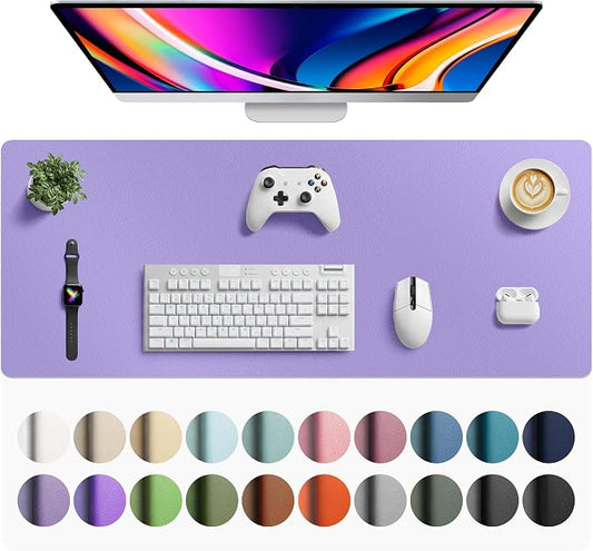 Aothia Faux Leather Desk Mat Mouse Pad, 42" x 17", Light Purple by AothiaSimpleNaturalUnique