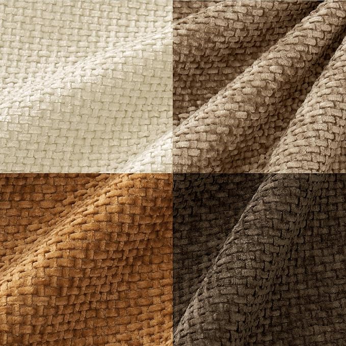 MIULEE Pack of 4 Brown Couch Throw Pillow Covers 22x22 Inch Soft Decorative Chenille Pillows Farmhouse Accent Cushions for Boho Fall Home Decor Sofa Bedroom Living Room - Image 6