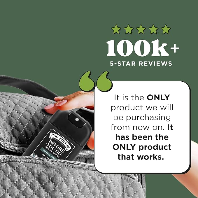 Poo-Pourri Cypress Woods Pocket Sprayer Before-You-Go Toilet Spray - Instantly Trap Bathroom Odor - Plant Based Ingredients & Essential Oils - No synthetic fragrance - Cypress, Pine, Fresh Air Scent - Image 4