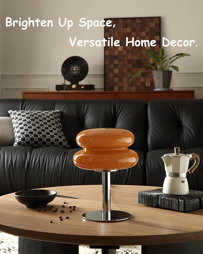 Glivpny Mushroom Lamp Table Lamp for Night Stands,Mid Century Modern Desk Lamps for Bedroom, Vintage Dimmable Bedside Small Cute Lamps, Cool Aesthetic House Warming Gifts New Home Decor (Copper) - Image 5