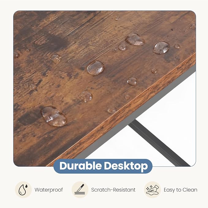 DUMOS 55 Inch L Shaped Desk, Computer Gaming Corner Desks with Shelves | Home Office PC Table, Writing Working Study Desk for Bedroom Dorm, Reversible Design, Rustic Brown - Image 8