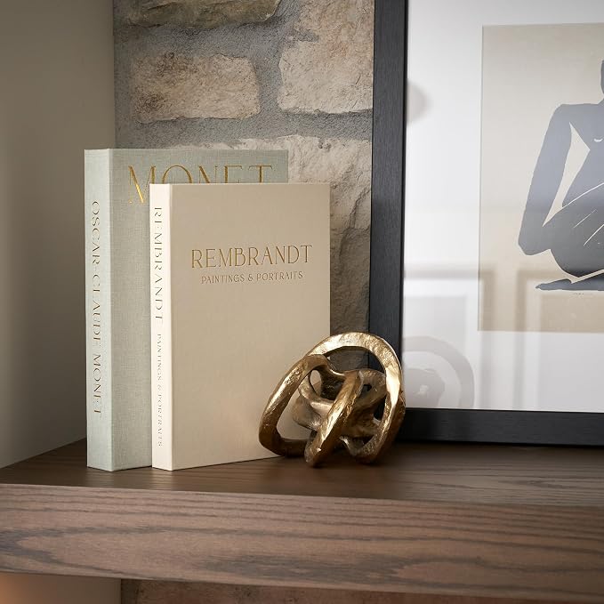 ZICOTO Set of 2 Beautiful Decorative Linen Books - Aesthetic Faux/Fake Books for Modern Home Decoration on Coffee Table, Bookshelf or Mantel - Stylish Keepsake Box and Photo Storage Solution - Image 4