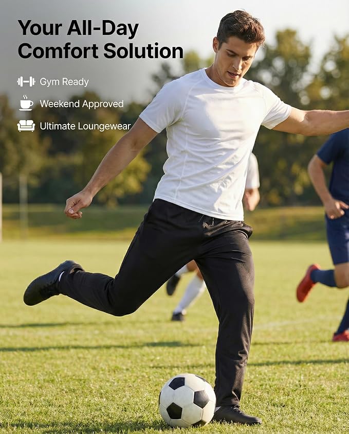 3 Pack Men's Mesh Open Bottom Sweatpants Active Athletic Workout Gym Pocket | Available in Big & Tall, Uncuffed, Elastic Waistband, Drawstring, Straight Leg, Running, Jogging, Exercise, Training, Sports - Image 5