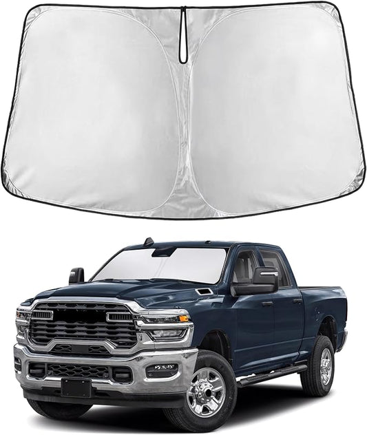 EcoNour Windshield Sunshade Compatible for Dodge Ram 1500 2011-2016 2017 2018, Sun Visor for Front Windshield & Window Sun Shade Cover, UV Heat Blocker & Protector, Car Accessories by EcoNour