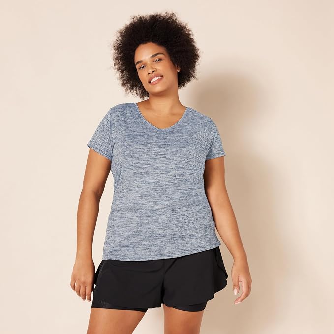 Amazon Essentials Women's Active Quick Dry Tech Stretch Short-Sleeve V-Neck T-Shirt (Available in Plus Size), Pack of 2 - Image 7