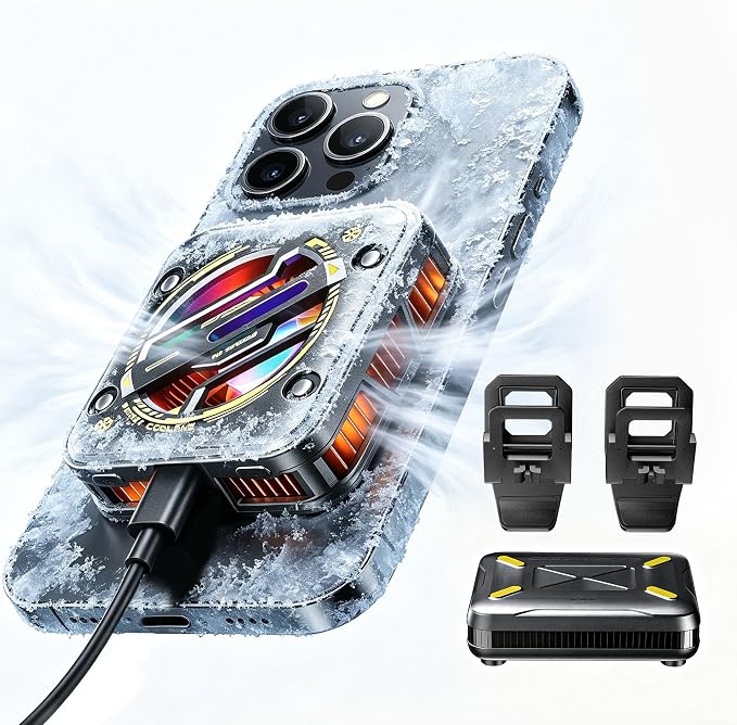 Wireless Magnetic Phone Cooler for Gaming & Streaming | Cordless Operation | Semiconductor Cooling | Digital Display | Quiet Fan | Travel & Outdoor Ready - Image 9