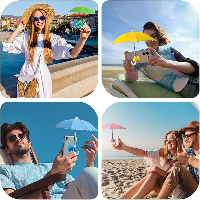 Phone Umbrella Stand, Sun Shade Mini Umbrella for Cell Phone with Adjustable Fist Style Suction Cup, Universal Anti-Glare Sun Visor for Outdoor - Image 5