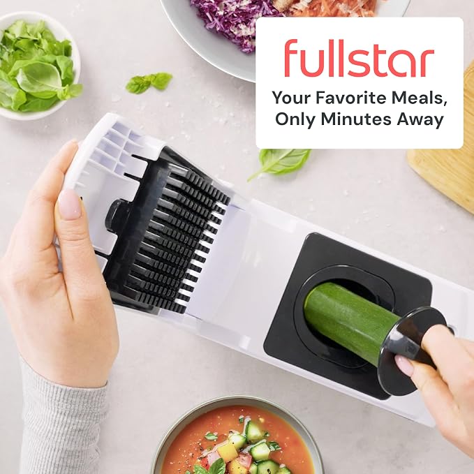 Fullstar Pro Original Vegetable Chopper Kitchen Prep Tool | 2 in 1 Veggie Slicer, Onion & Fruit Cutter with Sharp Stainless Steel Blades & Container, All-in-One Food Prep Tool (White) - Image 8