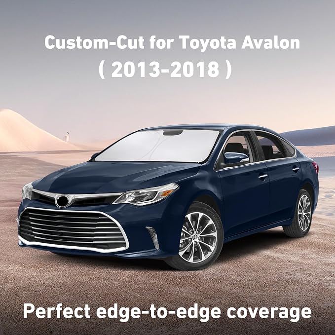 EcoNour Windshield Sunshade Compatible for Toyota Avalon 2013-2016 2017 2018, Sun Visor for Front Windshield & Window Sun Shade Cover, UV Heat Blocker & Protector, Car Accessories - Image 2