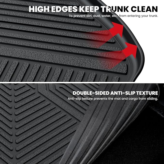 LASFIT Trunk Mat for Honda Accord Seden 2026 2025 2024 2023 2022 2021 2020 2019 2018 (Gasoline & Hybrid), All Weather TPE Custom Fit Accord Trunk Liner Trunk Tray Cargo Liner Accessories, Black - Image 5