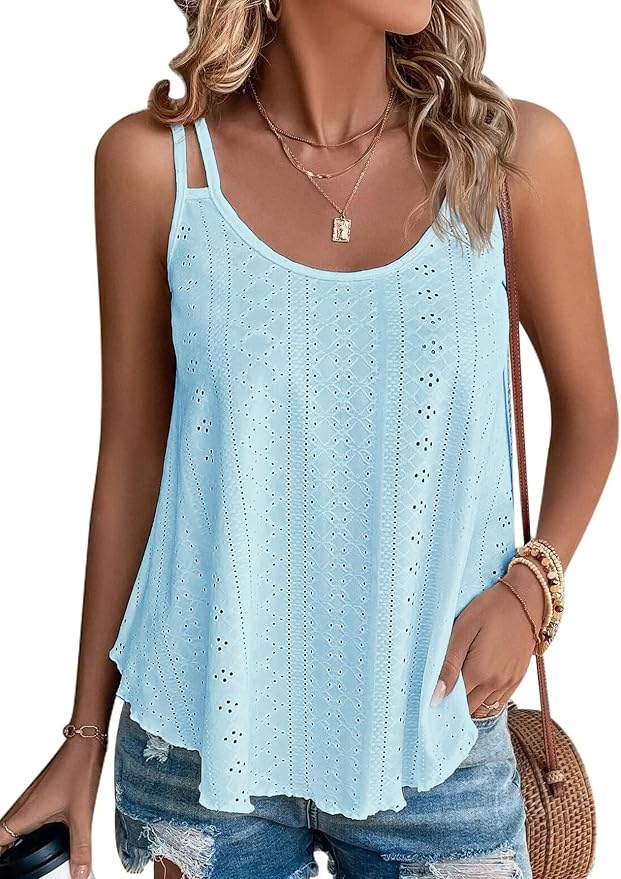 ATHMILE Women's Tank Tops Sleeveless Summer Top Spaghetti Strap Spring Shirt Loose Fit Beach Vacation 2026 Casual by ATHMILE