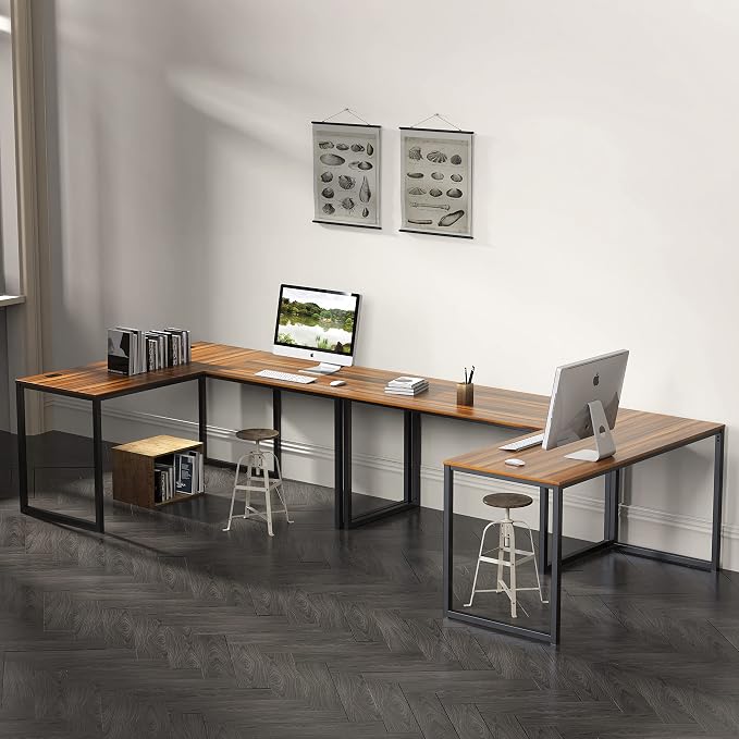 SHW Mission 48-Inch Home Office Computer Desk, Walnut - Image 6