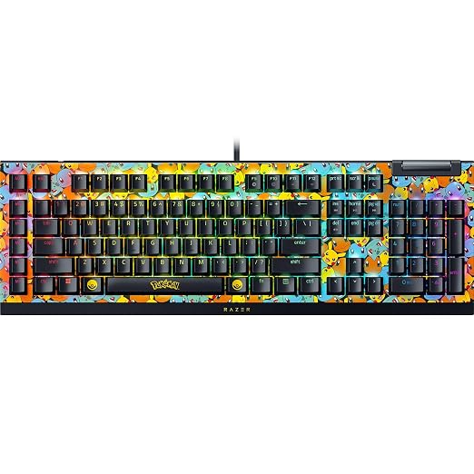 Razer BlackWidow V4 X Mechanical Gaming Keyboard, Pokémon Edition | Green Switches Tactile & Clicky, 6 Macro Keys, Chroma RGB, Doubleshot ABS Keycaps, Sound Dampening & Stabilizers by Unknown