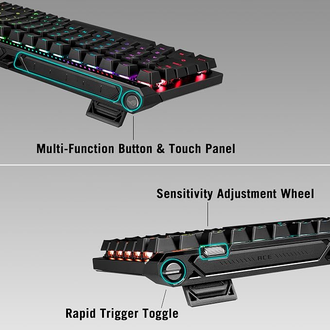 ASUS ROG Falchion Ace 75 HE Wired Analog/Hall Effect Gaming Keyboard – 75% TKL, USB, Hot Swappable HFX V2 Magnetic Switch, Rapid Trigger, 8KHz Polling, Carry Case, Web-Based Config – White - Image 3
