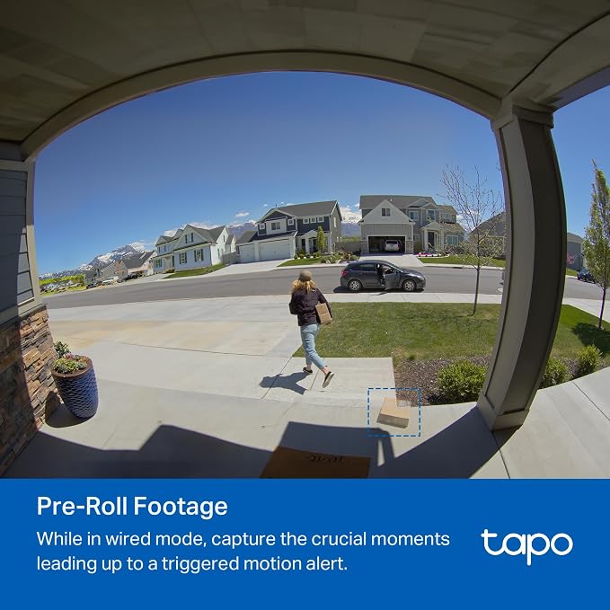 Tapo 2K+ Wired or Battery Powered Smart Video Doorbell with Chime - 180° Field of View, Person/Vehicle/Package Detection, Ring Call, 2-Way Audio, Subscription-Free Local Storage or Optional Cloud,D225 - Image 10