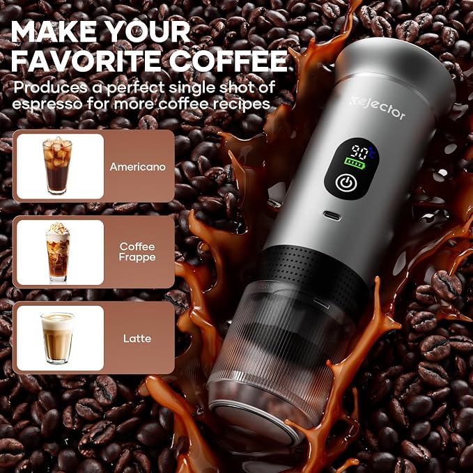 kejector Portable Coffee Maker Espresso Machine for Travel Nano Car Coffee Maker Compatible with Ground Coffee & Capsule for RV, Hiking Camping Office, Travel Espresso Maker Electric Coffee Machine - Image 8