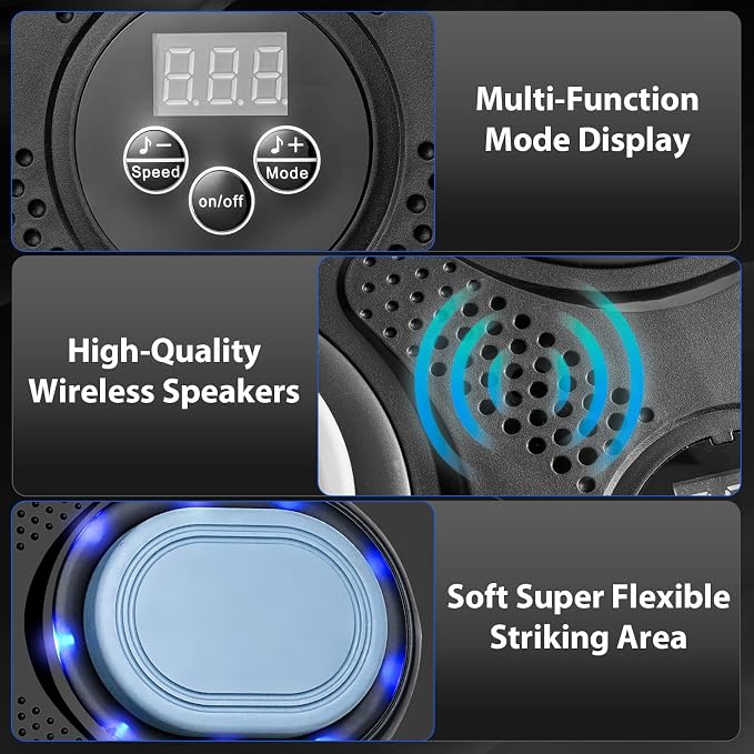 OurStarry Smart Music Boxing Machine for Adults and Kids, Wall Mounted Punching Trainer with Boxing Gloves, LED Electronic Target, 9 Modes and 9 Speeds, Home Gym Workout Equipment - Image 4