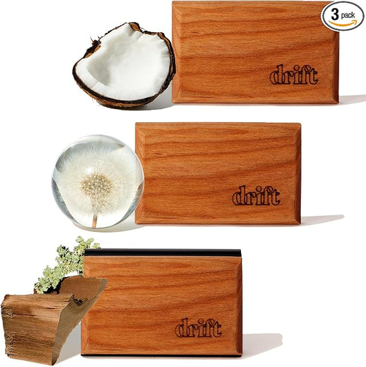 Drift Car Air Freshener - The Original Wood Air Freshener - Car Odor Eliminator - Long Lasting Scent - Metal Clip - Essential Oils - Clean Ingredients - Variety 3 Pack Refill - NO CLIP INCLUDED by driftscents