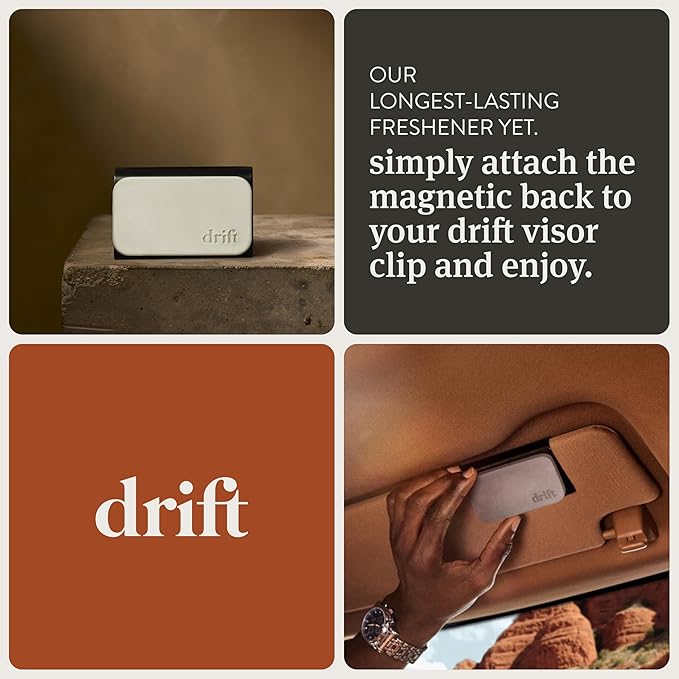 Drift Car Air Freshener - Stone Air Freshener Car Odor Eliminator - Long Lasting Scent - Auto Accessories - Metal Clip - Essential Oils - Clean Ingredients - Amber Scent Starter Kit - Image 5