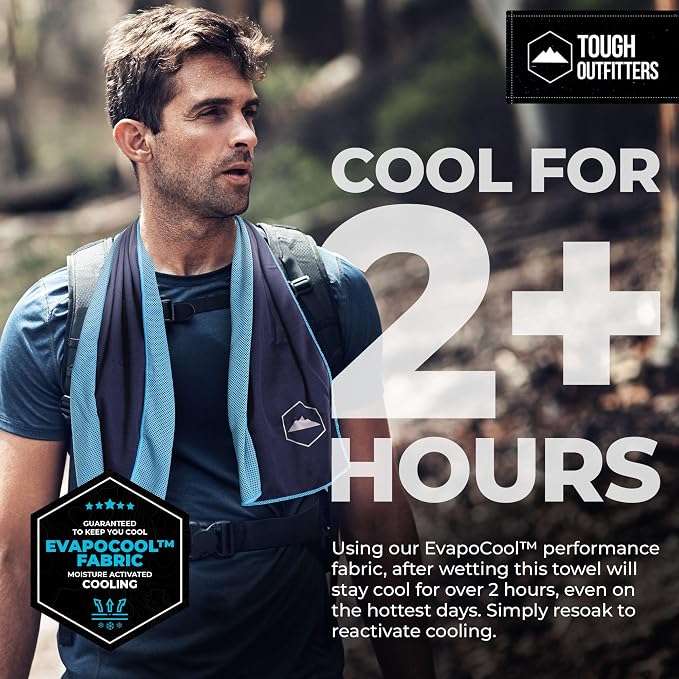 Tough Outdoors Cooling Towels for Neck Face - Neck Cooling Towel for Hot Weather Yoga Sports Golf Sweat - Instant Cold Towel - Image 2
