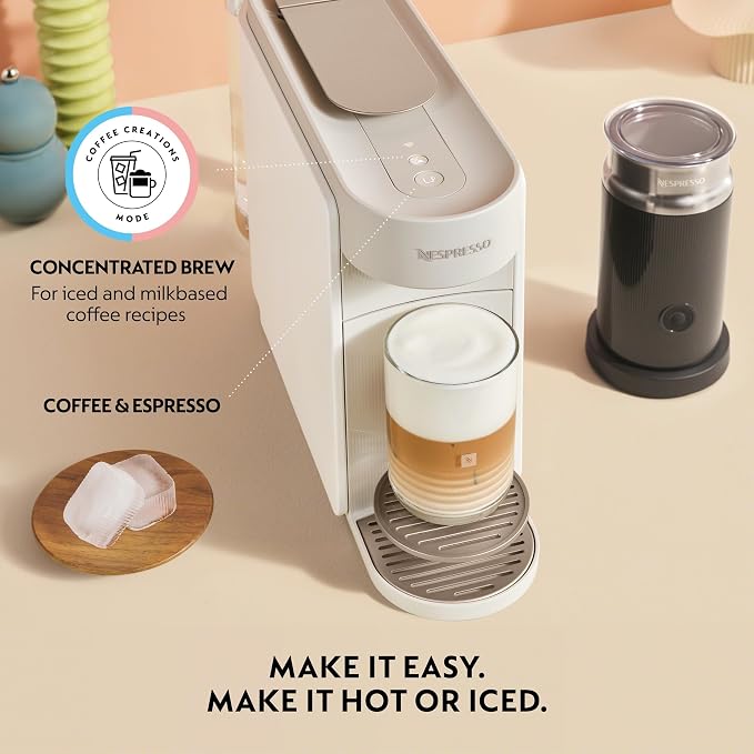 Nespresso Vertuo Up Coffee Machine with Milk Frother, White | Coffee and espresso maker by De'Longhi with 3 second start and iced mode. Aeroccino3 bundle for hot or cold milk foam. - Image 7