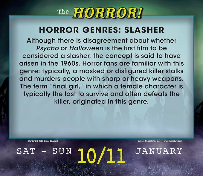 The Horror! 2026 Daily Desk Calendar: Boxed Page-a-Day Scary Movie & Trivia Calendar with Day-to-Day Frightening Facts for Horror Fans & Fright Fanatics - Image 5