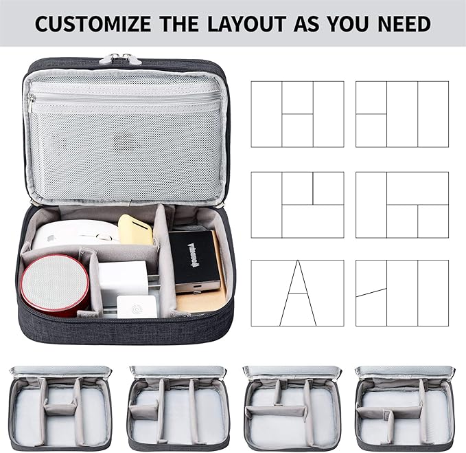 Lanola Travel Cable Organizer Bag, Electronic Accessories Case Portable Double Layer Cable Storage Bag for Cord, Charger, Flash Drive, Phone, SD Card,Personal Items - (Black) - Image 4