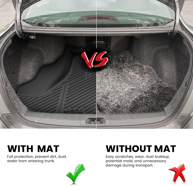 LASFIT Cargo Mat for Honda Accord 2008-2012, All Weather TPE Custom Fit Pet Friendly Easy Clean Trunk Mat Cargo Liner Accessories, Black - Image 4