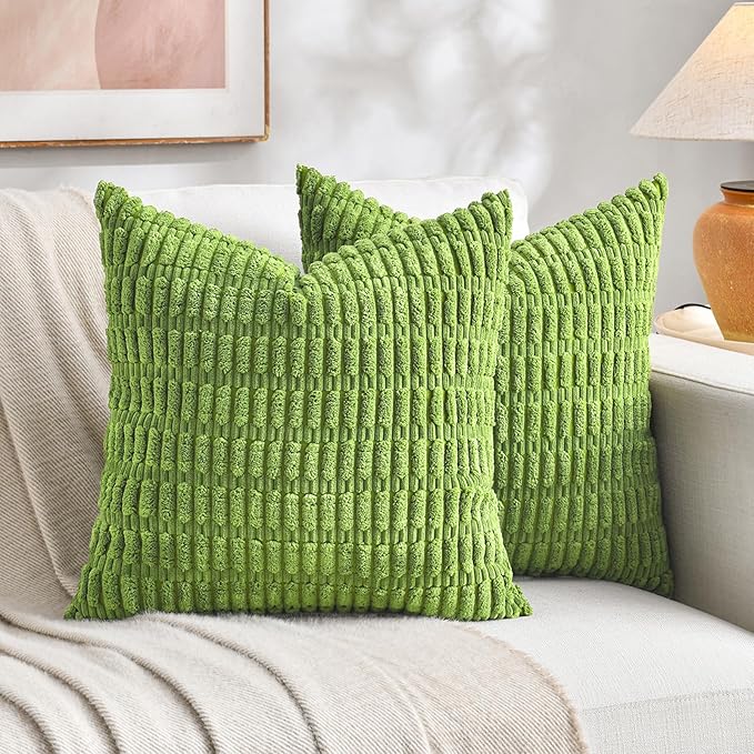 Fancy Homi 4 Packs Decorative Throw Pillow Covers for Living Room Couch Bed, Modern Farmhouse Boho Home Décor Accent Cushion Case, 14" x 14", Lime Green - Image 5