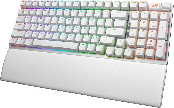 ASUS ROG Strix Scope II 96 Wireless Mechanical Gaming Keyboard – 96% Full-Size, Tri-Mode Connectivity, Hot Swappable Pre-lubed ROG NX Storm Clicky Switches, PBT Keycaps, RGB, PC/Mac Support - White - Image 9
