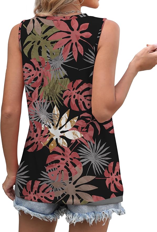 WIHOLL Women's Sleeveless Summer Crewneck Loose Fit Tank Tops - Image 4