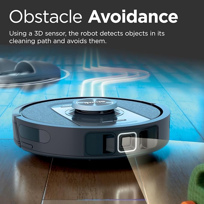 Shark PowerDetect Self-Empty Robot Vacuum with NeverStuck Technology, Auto Deep-Clean Carpets & Hardfloors, XL 60 Day Capacity HEPA Bagless Base Neutralizes Odors, for Pet Hair, Black (AV2820AE) - Image 7