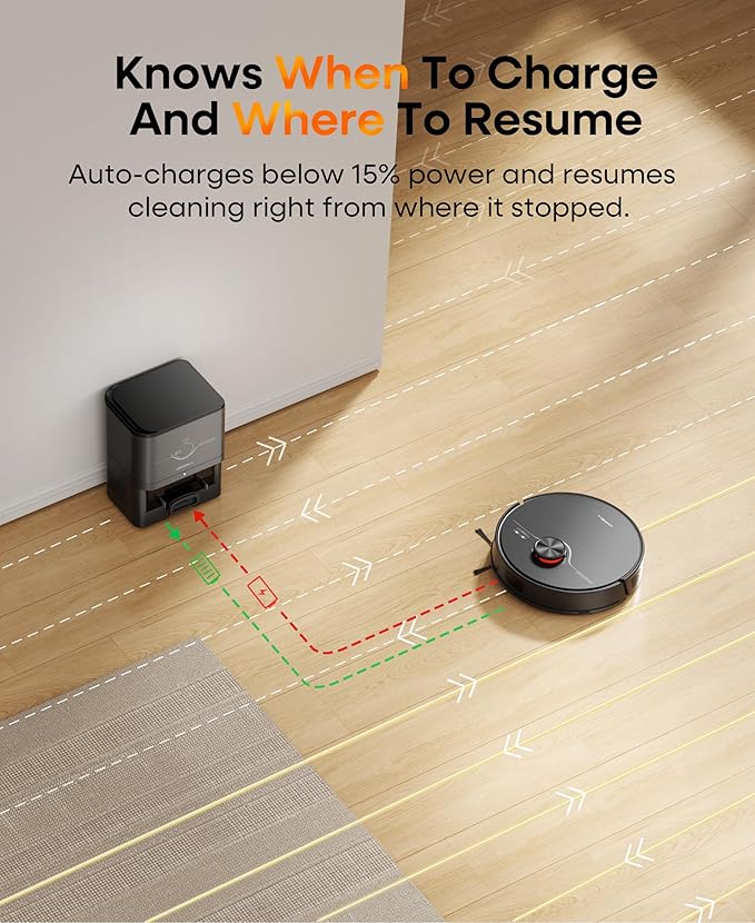 Robot Vacuum and Mop 7000Pa LiDAR Self-Empty Station | Robot Vacuum Ultra quiet cleaning, Alexa voice control, customizable no-go zones for multi-floor households carpets pet hair - Image 7