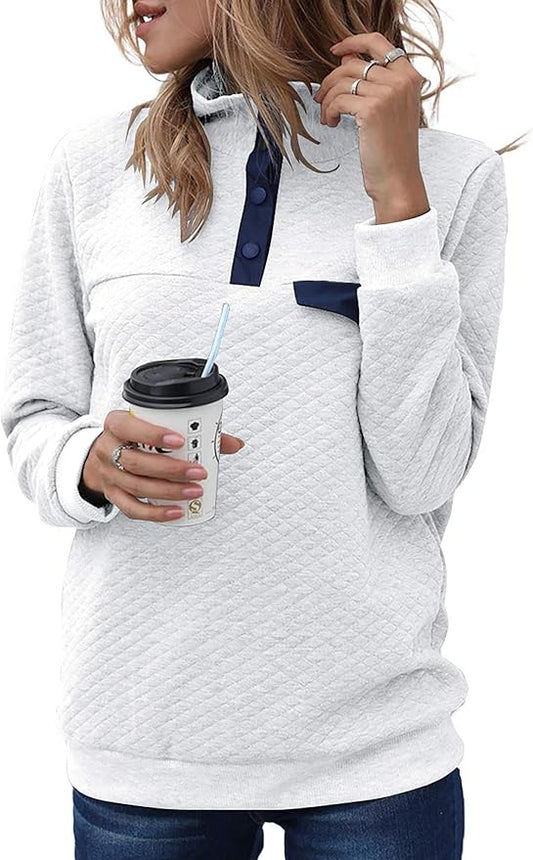 BTFBM Women Fashion Quilted Pattern Lightweight Zipper Long Sleeve Plain Casual Ladies Sweatshirts Pullovers Shirts Tops by BTFBM
