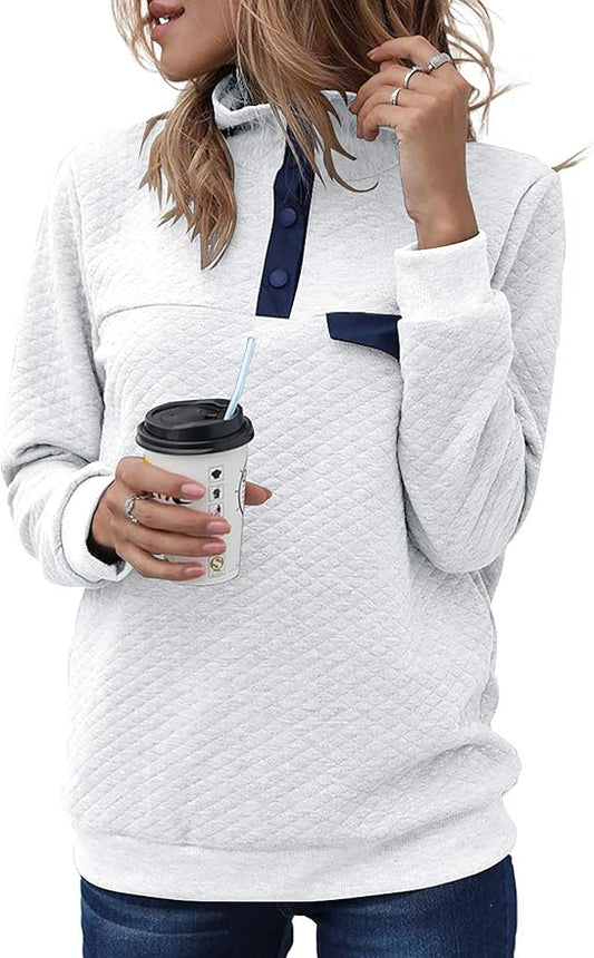 BTFBM Women Fashion Quilted Pattern Lightweight Zipper Long Sleeve Plain Casual Ladies Sweatshirts Pullovers Shirts Tops by BTFBM